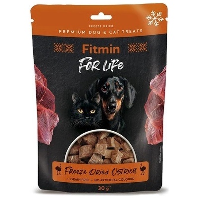 Fitmin For Life Mrazem sušená pštrosí pochoutka pro psy a kočky 30 g