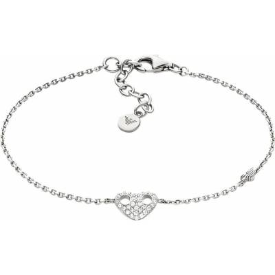 Emporio Armani Romantický stříbrný náramek se zirkony EG3647040
