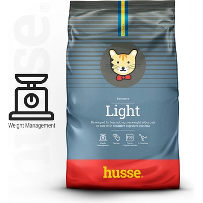 Husse Exclusive Light Granulované krmivo pro méně aktivní starší a obézní kočky 2 kg – Hledejceny.cz