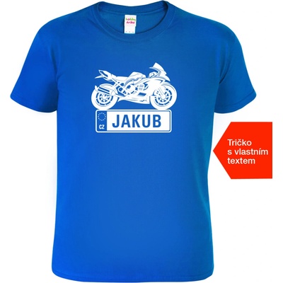 HobbyDárky tričko Zavodní motorka SPZ královská modrá – Hledejceny.cz