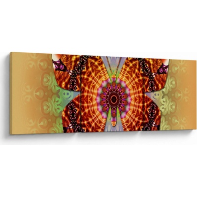 Obraz - Etno motýľ, trojdielne 120x40 cm