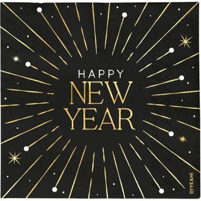 Oh Yeah! Papierové servítky Happy New Year 33x33 cm 30 ks