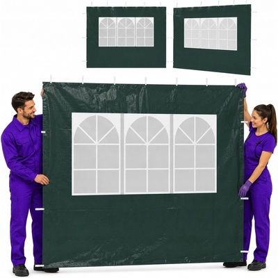 Boční stěny ke stanu VidaXL 45119 s oknem 300x195 cm, zelené, 2 ks – Hledejceny.cz