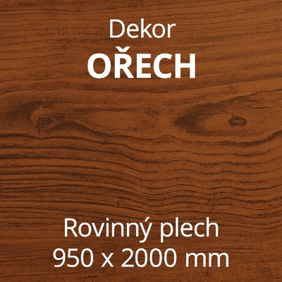 Brons Rovinný plech 950 x 2000 mm dekor ořech