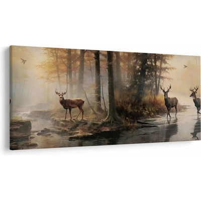 Obraz - Vintage maľba divokej zveri, jednodielne 200x100 cm