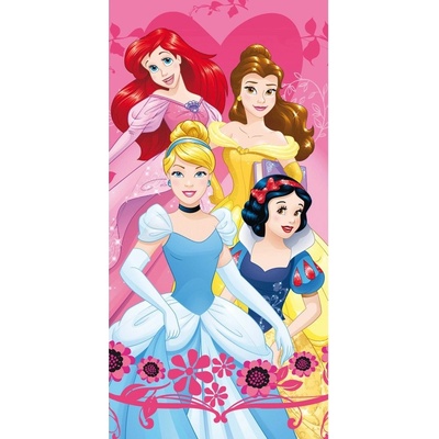 Jerry Fabrics Detská osuška s potlačou Princezné heart 70 x 140 cm