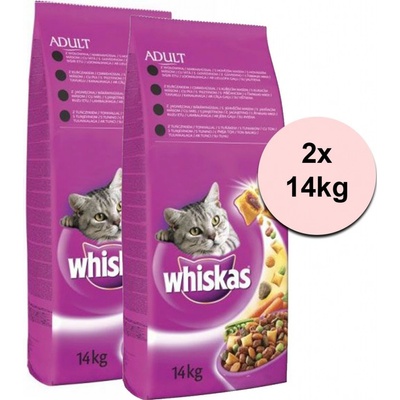 WHISKAS s hovädzím mäsom 2 x 14 kg