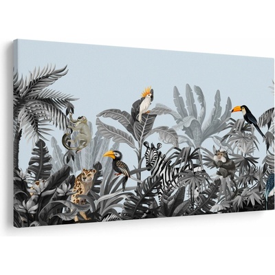 Obraz zvierat v tropickom lese, jednodielne 90x60 cm