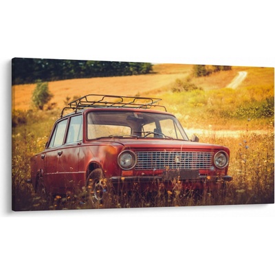 Obraz auta v poli, jednodielne 120x70 cm