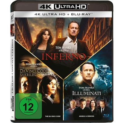 Dan Brown kolekce Šifra mistra Leonarda, Andělé a démoni, Inferno 4K UHD