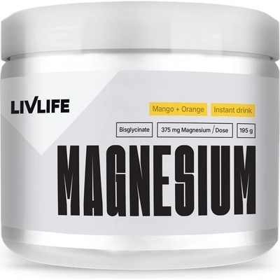 Livlife Magnesium bysglicinate 12% drink mango + pomeranč 195 g