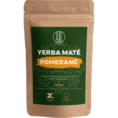 BrainMax Pure Organic Yerba Maté Pomeranč 500 g