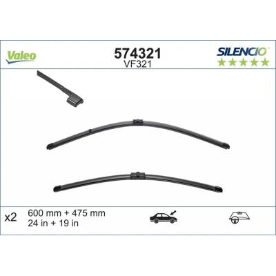 Valeo Silencio Flat Blade set 600+475 mm VA 574321