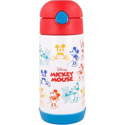 Stor Dětská nerezová lahev s brčkem 360 ml Mickey
