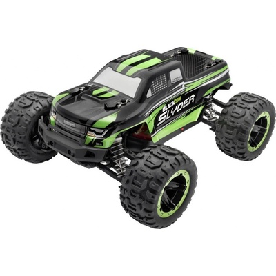 Blackzon Slyder MT 1/16 zelená komutátorový RC model auta elektrický monster truck 4WD 4x4 RtR 2,4 GHz 1:16