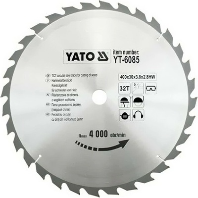 Kotouč na dřevo 400 x 30 mm 32z Yato YT-6085