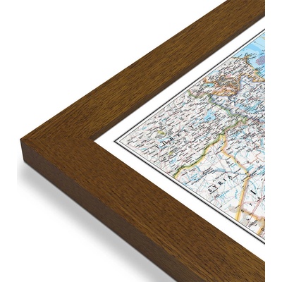 National Geographic Írán - nástěnná mapa Classic 80 x 57 cm Varianta: mapa v dřevěném rámu, Provedení: Pegi tmavý ořech