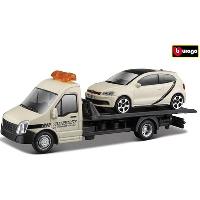 Bburago Odťahovka + VW Polo GTI biele 1:43