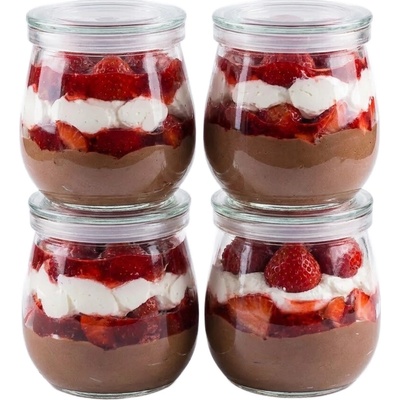 Orion sklenice na jogurt / dezert s víčkem YOGO 4ks x 260ml – Hledejceny.cz