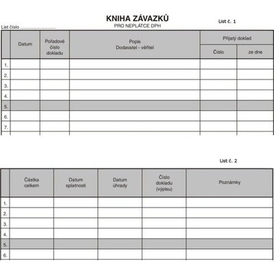 Asopol 010300 Kniha závazků přijatých faktur pro neplátce DPH A4 – Hledejceny.cz