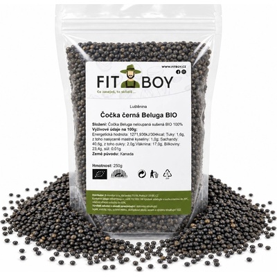 Fitboy Čočka černá Beluga BIO 250 g