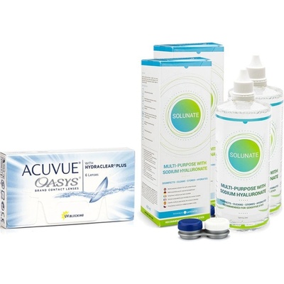 Johnson & Johnson Acuvue Oasys 6 čoček + 2 x Solunate Multi-Purpose 400 ml s pouzdrem – Hledejceny.cz