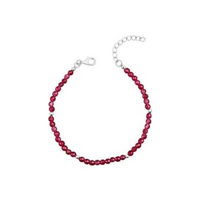 Basics Strieborný náramok Natural Ruby Quartz B5666R