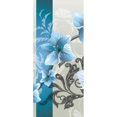 Preinterier Fototapeta - DV0304 - Modré květy na modrém pozadí samolep. fólia - 91cm x 211cm