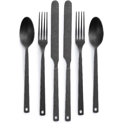 Barebones Kempingové příbory 2x vidlička 2x lžíce 2x nůž Barva černá