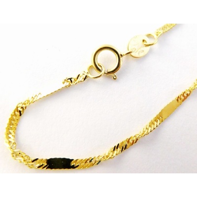 Klenoty Budín Zlatý pevný silný náramek twist s destičkami 585/0,84gr 19cm H083