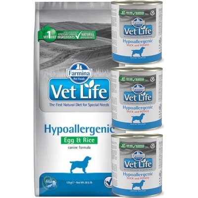 Vet Life Dog Hypoallergenic Egg & Rice 12 kg