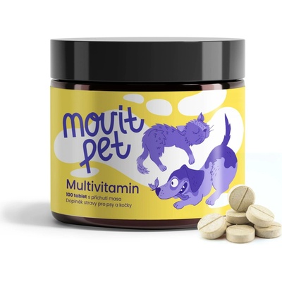 MOVit PET Multivitamin s příchutí masa 100 tbl