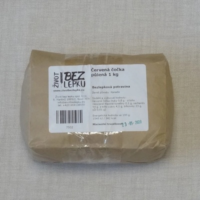 Život bez lepku Čočka červená půlená 1 kg