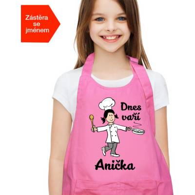Kariban Dětská zástěra na vaření pro děvčata Růžová Light Pink