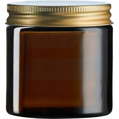 žiadna značka Sklenená hnedá nádoba na sviečky 120 ml so zlatým uzáverom