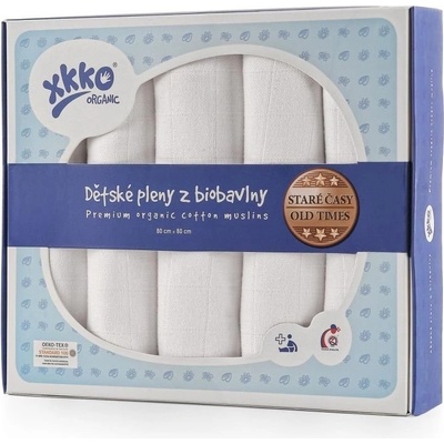 Kikko z biobavlny XKKO Organic 80x80 Staré časy Natural Bílé