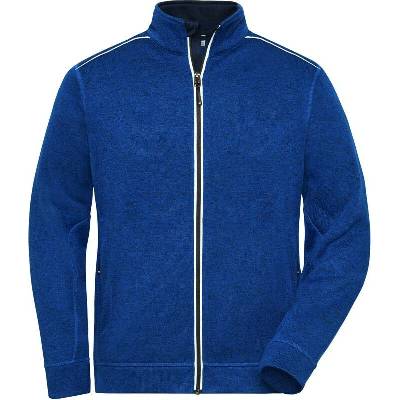 James&Nicholson JN 898 pánska pracovná flísová bunda Solid modrá Dark Royal Mel-Navy