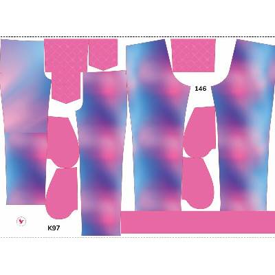 Takoy Panel se střihem rozšířené softshellové kalhoty pastelový gradient 146 - Jarní