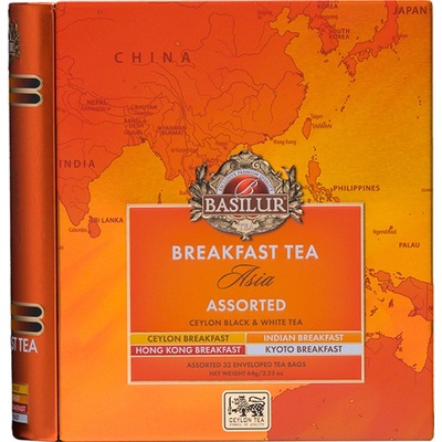 BASILUR Asian Breakfast Tea Book Assorted plech 32 ks