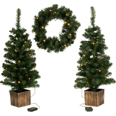 LIVARNO home Sada LED vánočních stromků a adventního věnce – Hledejceny.cz