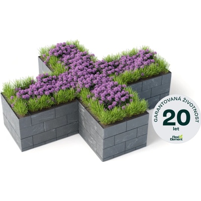 Flexi Element vyvýšený záhon ve tvaru kříže 27 cm 125 cm 125 cm