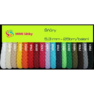 Šňůry cívky 5,3 mm 25m - Středně šedá 4022