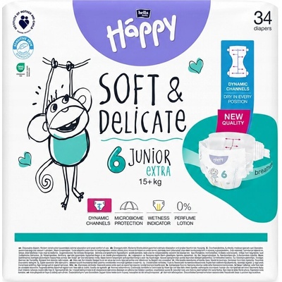 Bella Baby Happy 6 Junior Extra 15+kg 34 ks