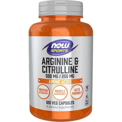 Now Foods Arginine 500 mg Citrulline 250 mg 120 veg kapsúl