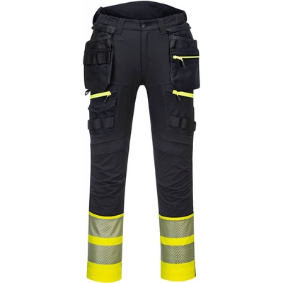 Portwest DX445 DX4 Hi Vis reflexné nohavice čierna žltá čierna
