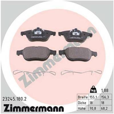 Sada brzdových platničiek kotúčovej brzdy ZIMMERMANN 23245.180.2