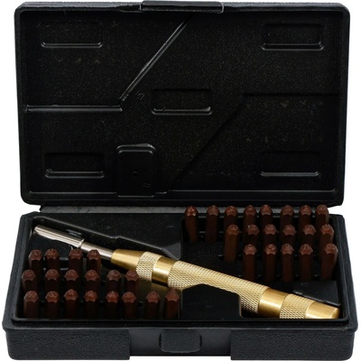 BGS 3042 Razidla Kraftmann 4 mm "36-in-1" čísla a písmena (Sada 38 dílů)