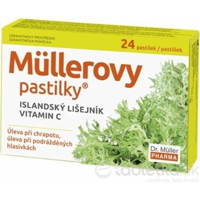 Müllerove pastilky s island. Lišajníkom a vit. C na odkašliavanie 24 pastilok