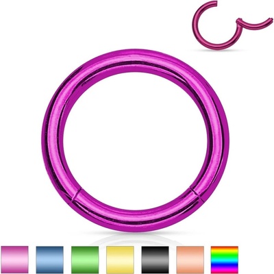 Šperky eshop piercing do nosu a ucha ocel jednoduchý lesklý kroužek různé barvy AC21.20 zelená