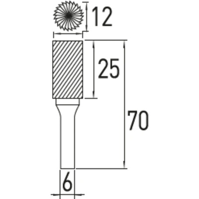 Stopková fréza s B-zuby, 12x25